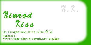 nimrod kiss business card